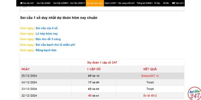 Soi cầu 1 số duy nhất 5