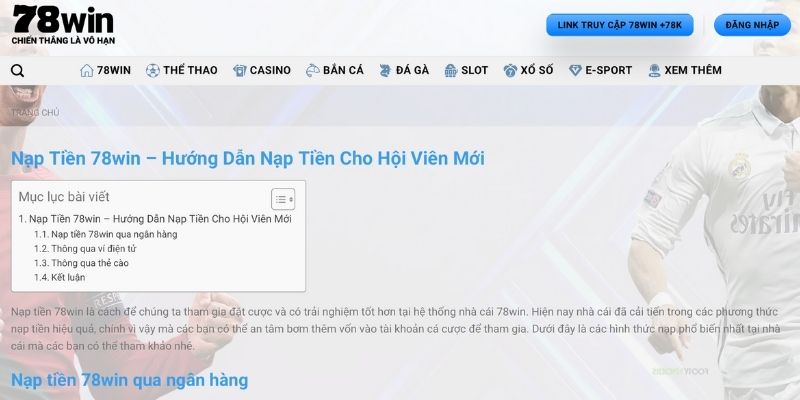 Hướng dẫn nạp tiền